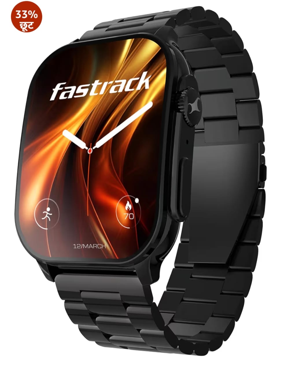 Fastrack असीमित नई बीटी कॉलिंग स्मार्टवॉच, ब्लैक मेटल, एस्टर एफएस 2 प्रो