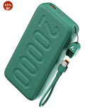 Ambrane 20000mAh Powerbank with in-Build Type C Cable, 22.5W Fast Charging, USB & Type C Output, Power Delivery, Quick Charge for iPhone, Android Mobile & Tablets, Earbuds, (Stylo N20, Green)