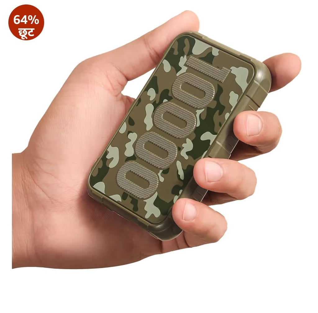 Ambrane 10000mAh Power Bank,Rugged & Slim,22.5W Fast Charging,Compact & Travel-Friendly,USB Type-C Input Output,PD & QC,Compatible with iPhone,Samsung,Oneplus & All Android (Force 10K,Dark Green)