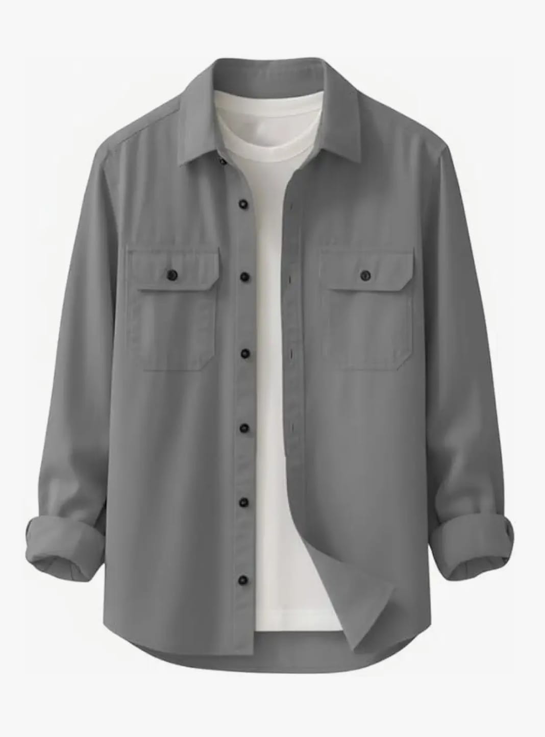 DEELMO पुरुषों की स्टाइलिश कॉटन ब्लेंड कैज़ुअल शर्ट || फुल स्लीव बटन-डाउन शर्ट डुअल फ्लैप पॉकेट के साथ || आरामदायक हवा पार होने योग्य फ़ैब्रिक || कैज़ुअल ऑफिस और आउटिंग वियर के लिए बिल्कुल सही