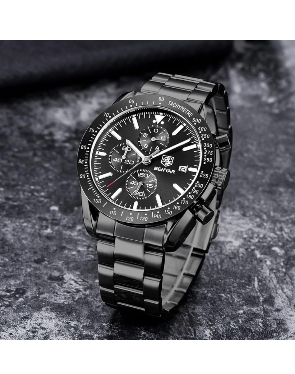 BENYAR Men's Luxury Chronograph Watch – Business, Casual | Quartz Movement with Date Display | Stylish Wristwatch | Gift for Men