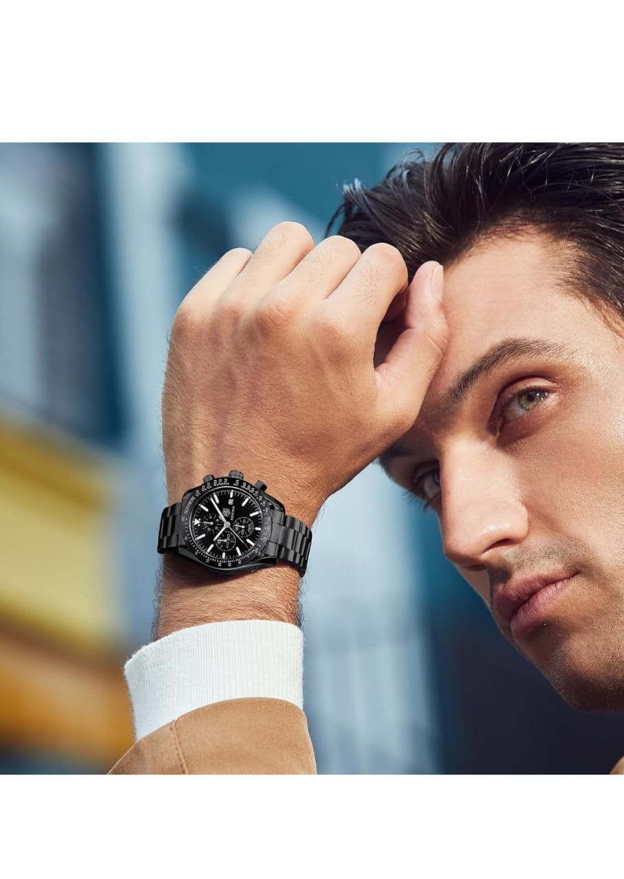 BENYAR Men's Luxury Chronograph Watch – Business, Casual | Quartz Movement with Date Display | Stylish Wristwatch | Gift for Men