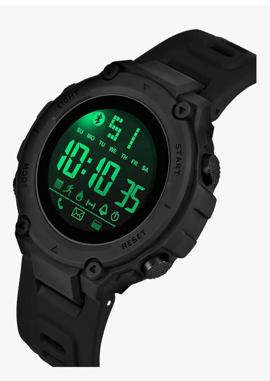 Shocknshop Digital Sports स्टाइलिश मल्टीफंक्शनल इलेक्ट्रॉनिक LED काला डायल कलाई घड़ी पुरुषों के लड़कों के लिए -WCH78