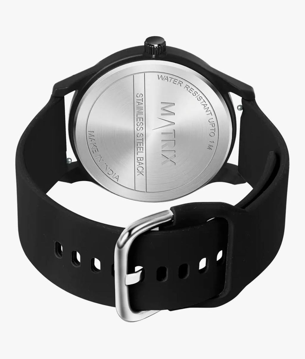 Matrix Minimalist डायल सॉफ्ट सिलिकॉन स्ट्रैप एनालॉग कलाई घड़ी के साथ पुरुषों और लड़कों के लिए