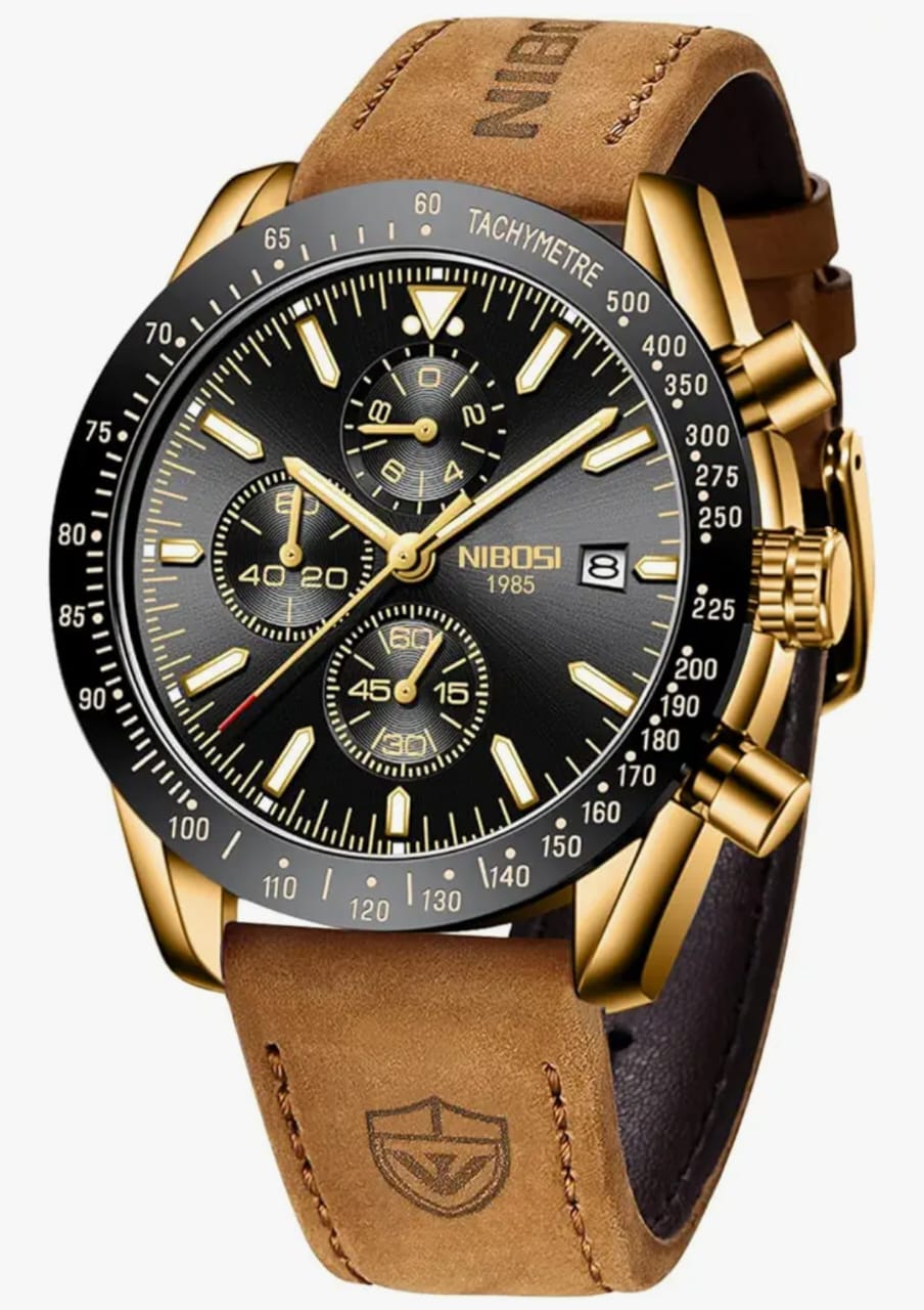 NIBOSI पुरुषों की घड़ी एनालॉग सिलिकॉन क्वार्ट्ज कलाई घड़ी पुरुषों के लिए व्यापार निविड़ अंधकार खेल स्टेनलेस स्टील पोशाक घड़ी के साथ