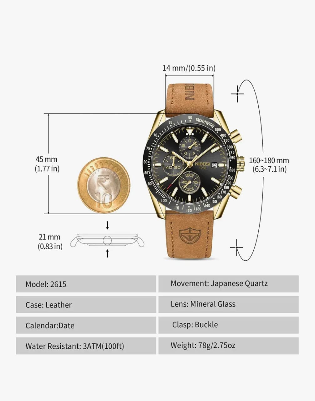 NIBOSI पुरुषों की घड़ी एनालॉग सिलिकॉन क्वार्ट्ज कलाई घड़ी पुरुषों के लिए व्यापार निविड़ अंधकार खेल स्टेनलेस स्टील पोशाक घड़ी के साथ