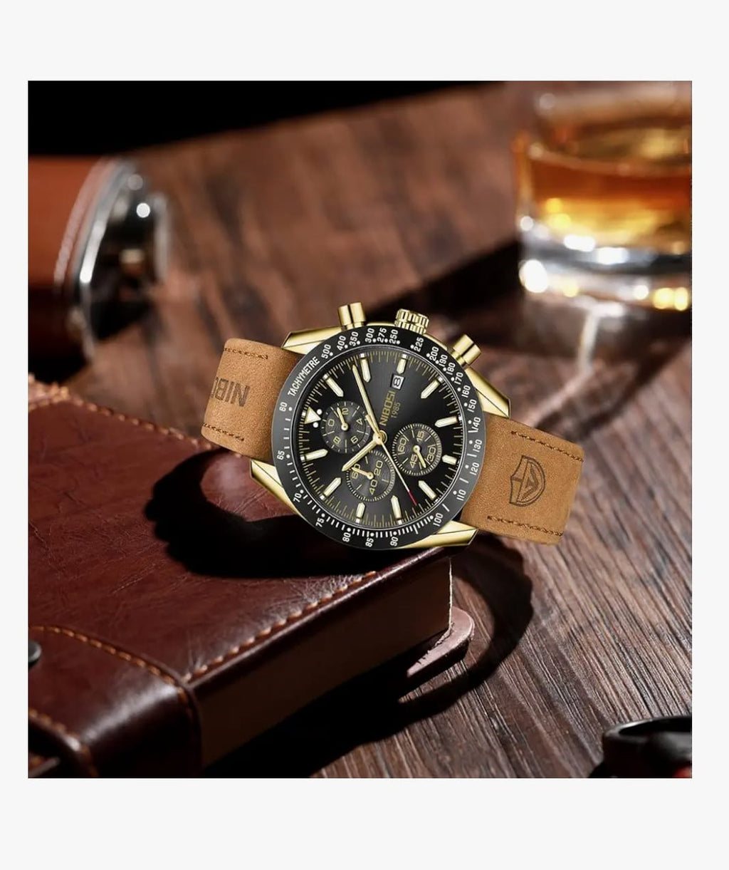 NIBOSI पुरुषों की घड़ी एनालॉग सिलिकॉन क्वार्ट्ज कलाई घड़ी पुरुषों के लिए व्यापार निविड़ अंधकार खेल स्टेनलेस स्टील पोशाक घड़ी के साथ