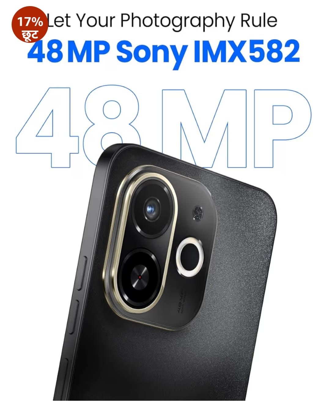 TECNO स्पार्क 30C 5G (मिडनाइट शैडो, 4GB+64GB) | D6300 5G प्रोसेसर | 5000 mAh की बैटरी | NFC, IR रिमोट | Dolby Atmos