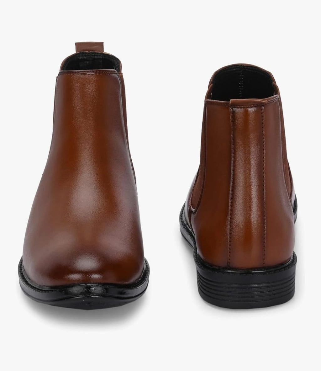 AADI पुरुषों के सिंथेटिक चमड़े हल्के आरामदायक फैशनेबल आउटडोर आरामदायक जूते चेल्सी जूते पर पर्ची