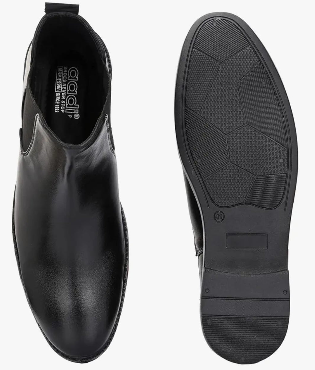 AADI पुरुषों के सिंथेटिक चमड़े हल्के आरामदायक फैशनेबल आउटडोर आरामदायक जूते चेल्सी जूते पर पर्ची