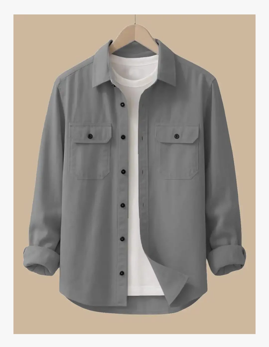 DEELMO पुरुषों की स्टाइलिश कॉटन ब्लेंड कैज़ुअल शर्ट || फुल स्लीव बटन-डाउन शर्ट डुअल फ्लैप पॉकेट के साथ || आरामदायक हवा पार होने योग्य फ़ैब्रिक || कैज़ुअल ऑफिस और आउटिंग वियर के लिए बिल्कुल सही