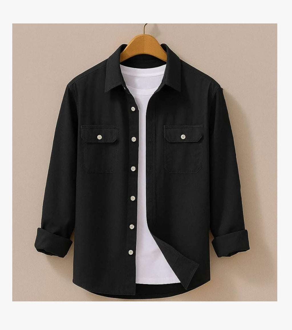 DEELMO पुरुषों की स्टाइलिश कॉटन ब्लेंड कैज़ुअल शर्ट || फुल स्लीव बटन-डाउन शर्ट डुअल फ्लैप पॉकेट के साथ || आरामदायक हवा पार होने योग्य फ़ैब्रिक || कैज़ुअल ऑफिस और आउटिंग वियर के लिए बिल्कुल सही