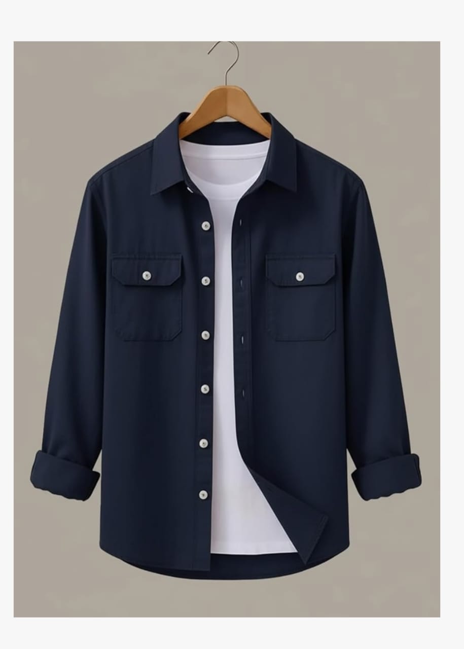 DEELMO पुरुषों की स्टाइलिश कॉटन ब्लेंड कैज़ुअल शर्ट || फुल स्लीव बटन-डाउन शर्ट डुअल फ्लैप पॉकेट के साथ || आरामदायक हवा पार होने योग्य फ़ैब्रिक || कैज़ुअल ऑफिस और आउटिंग वियर के लिए बिल्कुल सही