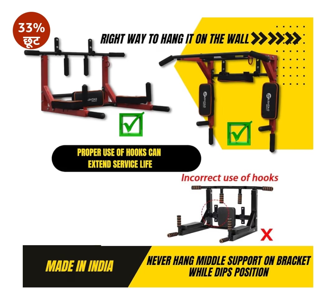 Hashtag FItness जिम पुली सिस्टम 7in1 वॉल माउंट 360 डिग्री जिम चरखी के साथ घर ट्राइसेप रस्सी के लिए बार पुल अप बार अपग्रेडेड LAT पुल डाउन केबल मशीन